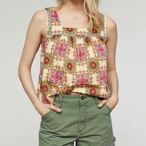Athropologie Let Me Be Boho Patterned Womens Top Size 4